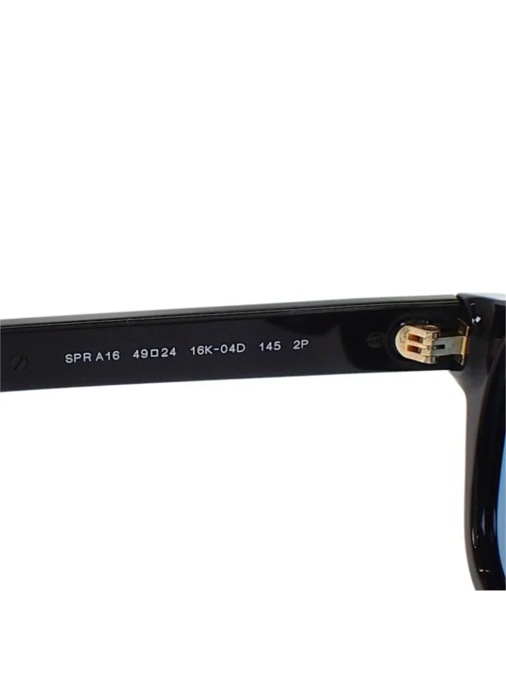 Prada Metal Plaque Sunglasses Eyewear Black Turquoise Blue Gold